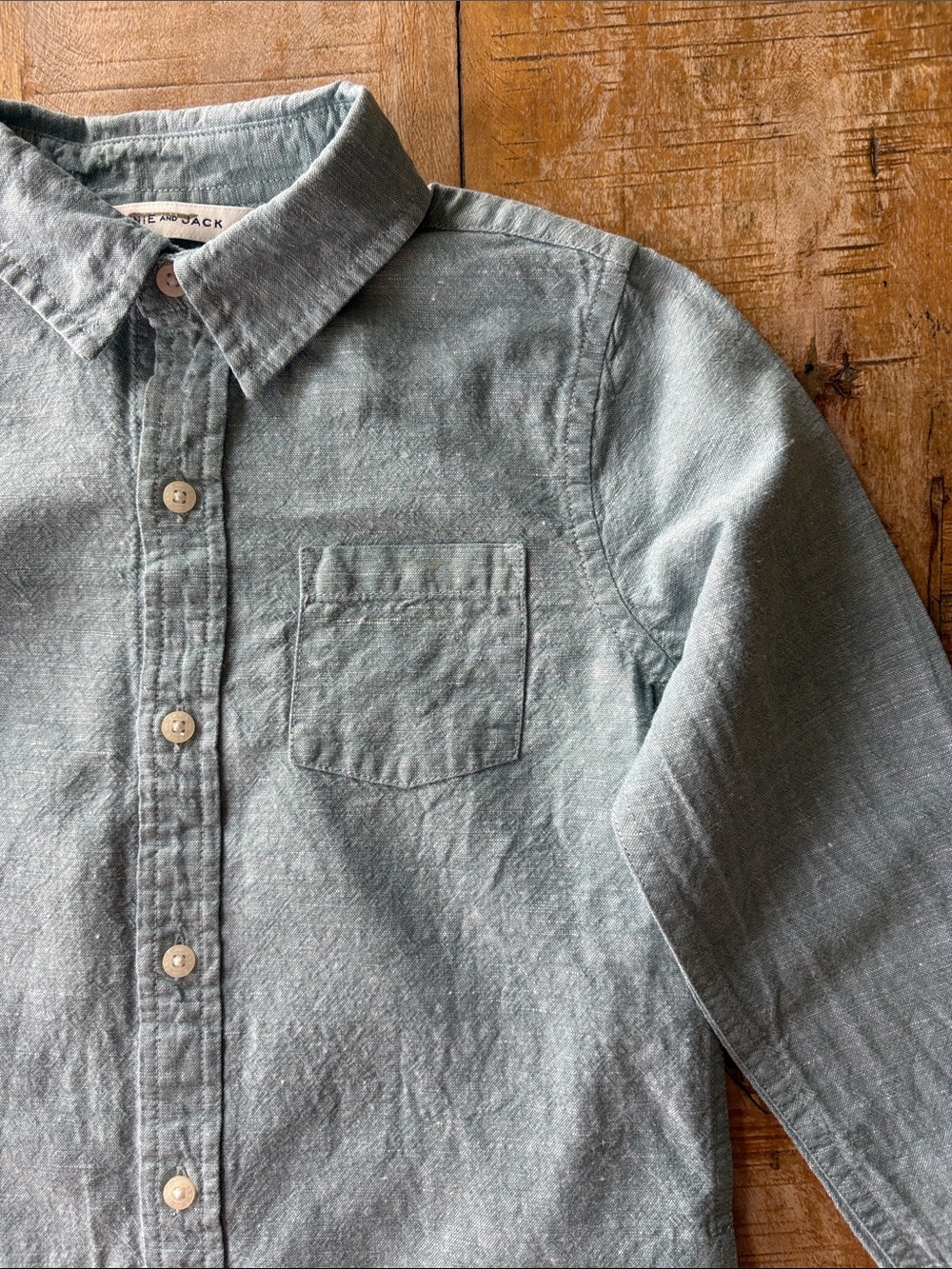 Janie and Jack Boys Linen Shirt size 6